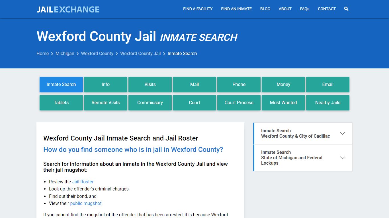Inmate Search: Roster & Mugshots - Wexford County Jail, MI